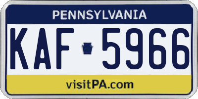PA license plate KAF5966