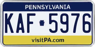 PA license plate KAF5976