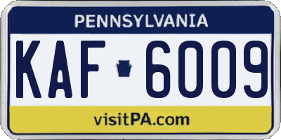PA license plate KAF6009