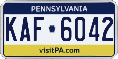 PA license plate KAF6042