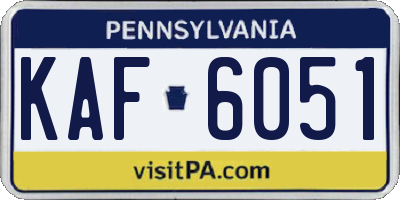 PA license plate KAF6051