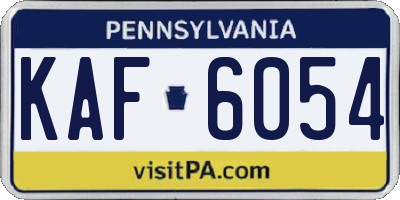 PA license plate KAF6054