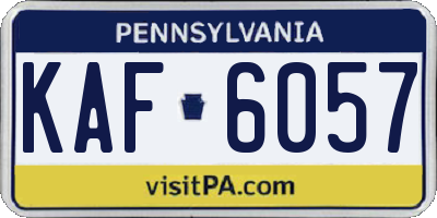 PA license plate KAF6057