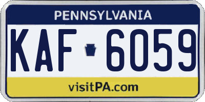PA license plate KAF6059