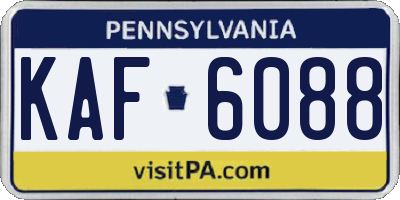 PA license plate KAF6088