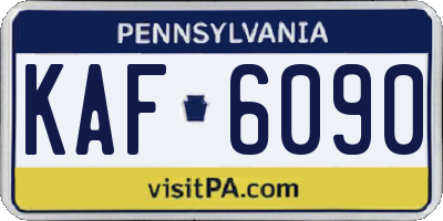 PA license plate KAF6090