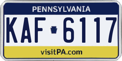 PA license plate KAF6117