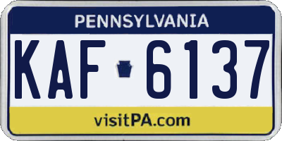 PA license plate KAF6137