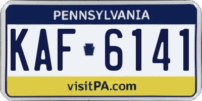 PA license plate KAF6141