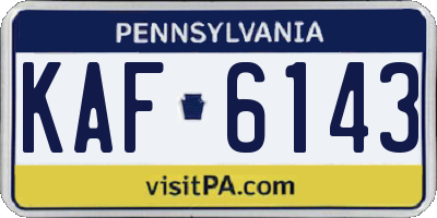 PA license plate KAF6143