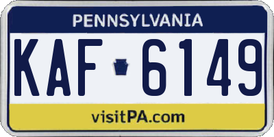 PA license plate KAF6149