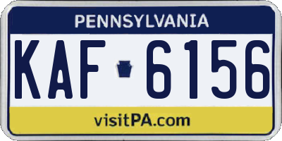 PA license plate KAF6156