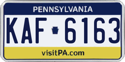PA license plate KAF6163