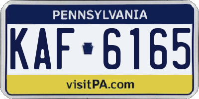 PA license plate KAF6165