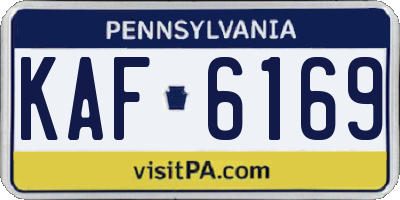 PA license plate KAF6169