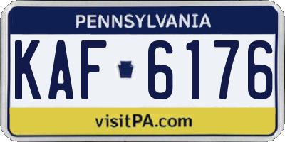 PA license plate KAF6176