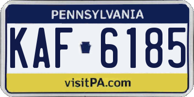 PA license plate KAF6185