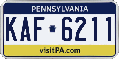 PA license plate KAF6211
