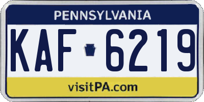 PA license plate KAF6219