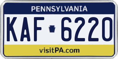 PA license plate KAF6220