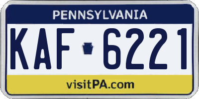 PA license plate KAF6221