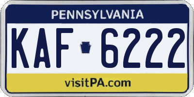 PA license plate KAF6222