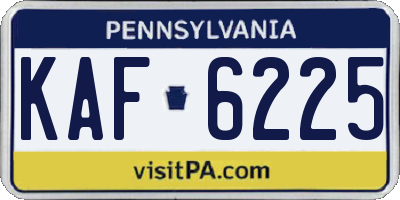 PA license plate KAF6225