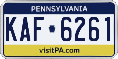 PA license plate KAF6261