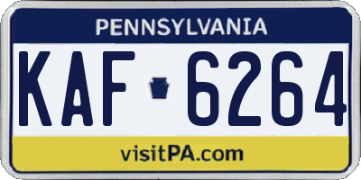 PA license plate KAF6264