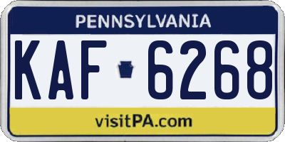 PA license plate KAF6268