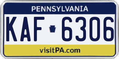 PA license plate KAF6306