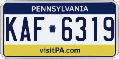 PA license plate KAF6319