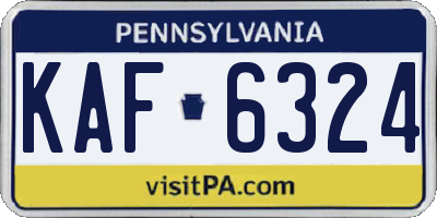 PA license plate KAF6324