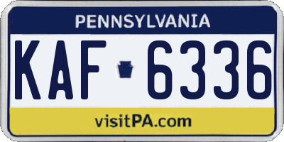 PA license plate KAF6336