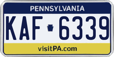 PA license plate KAF6339