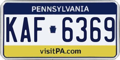 PA license plate KAF6369
