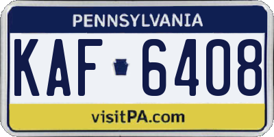 PA license plate KAF6408
