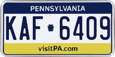 PA license plate KAF6409