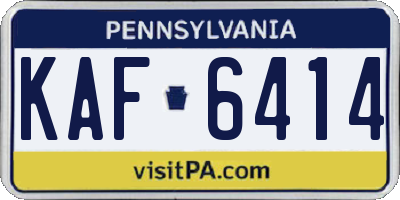 PA license plate KAF6414