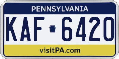 PA license plate KAF6420