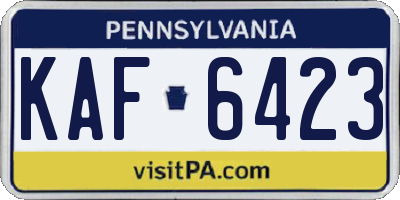 PA license plate KAF6423