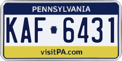 PA license plate KAF6431