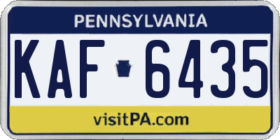 PA license plate KAF6435