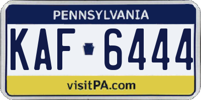 PA license plate KAF6444