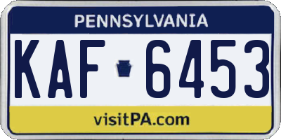 PA license plate KAF6453