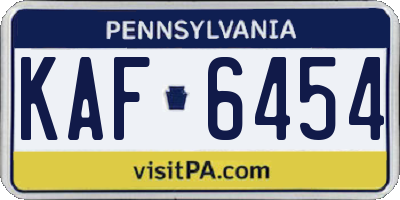 PA license plate KAF6454