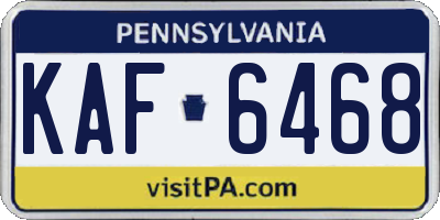 PA license plate KAF6468