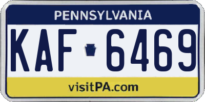 PA license plate KAF6469