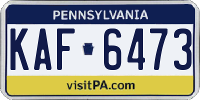 PA license plate KAF6473