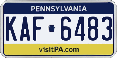 PA license plate KAF6483